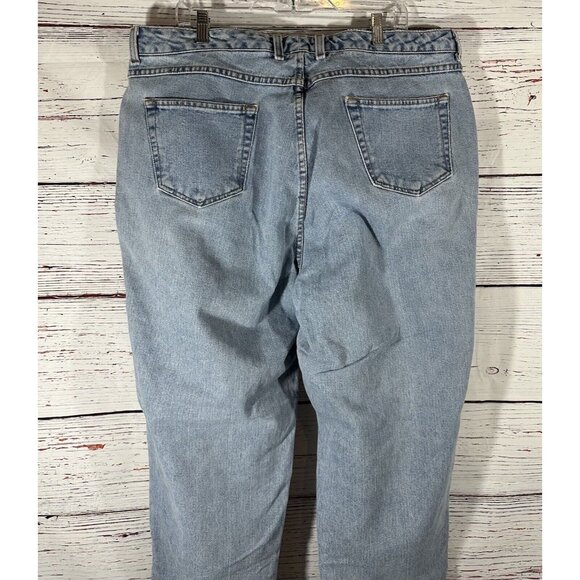 Talbots Woman Jeans Sz 20 W Plus Light Blue Wash High Rise Cotton Mom Straight - Picture 5 of 7